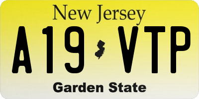 NJ license plate A19VTP