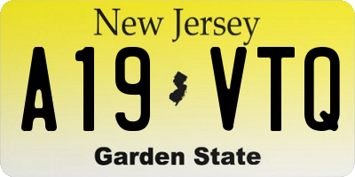 NJ license plate A19VTQ