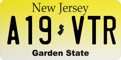 NJ license plate A19VTR