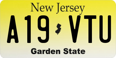 NJ license plate A19VTU
