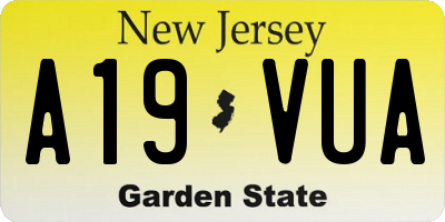 NJ license plate A19VUA