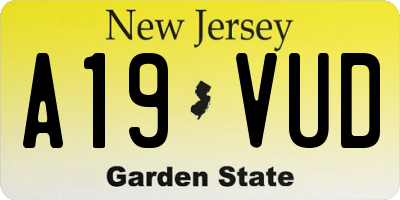 NJ license plate A19VUD