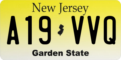 NJ license plate A19VVQ
