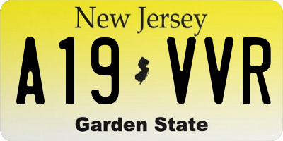 NJ license plate A19VVR