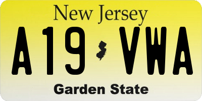 NJ license plate A19VWA