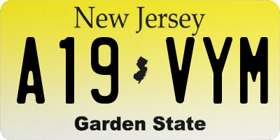 NJ license plate A19VYM