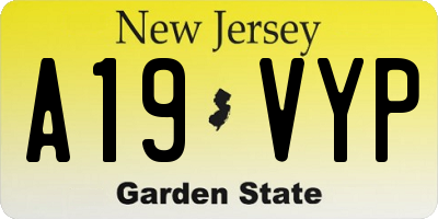 NJ license plate A19VYP