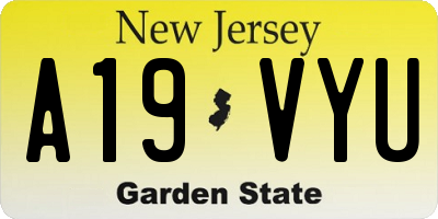 NJ license plate A19VYU