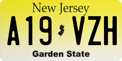 NJ license plate A19VZH