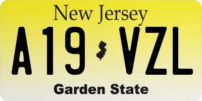 NJ license plate A19VZL