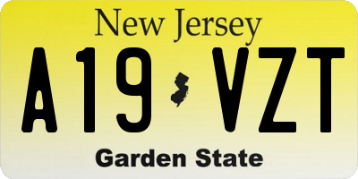 NJ license plate A19VZT