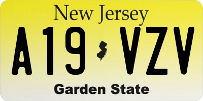 NJ license plate A19VZV