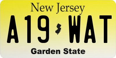 NJ license plate A19WAT