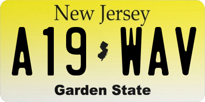 NJ license plate A19WAV