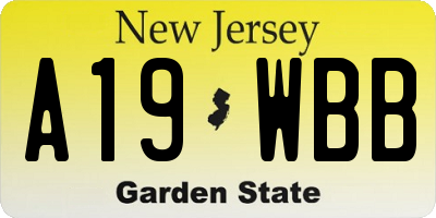 NJ license plate A19WBB