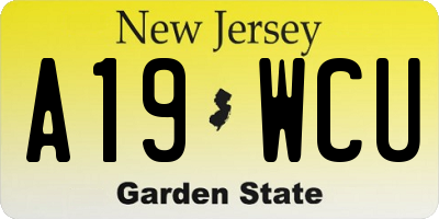 NJ license plate A19WCU