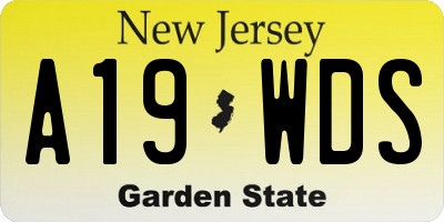 NJ license plate A19WDS