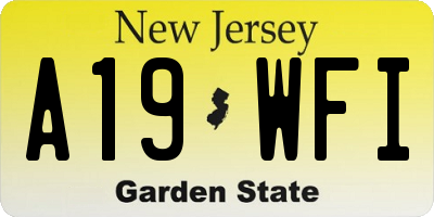 NJ license plate A19WFI