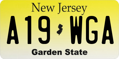 NJ license plate A19WGA