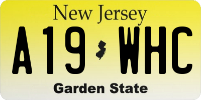 NJ license plate A19WHC