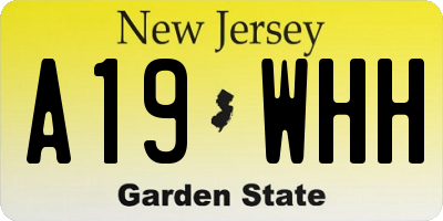 NJ license plate A19WHH
