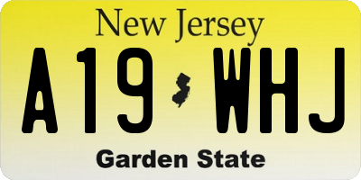NJ license plate A19WHJ