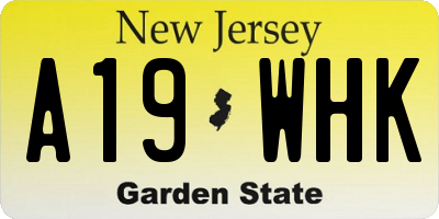 NJ license plate A19WHK