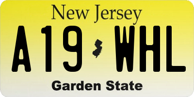 NJ license plate A19WHL
