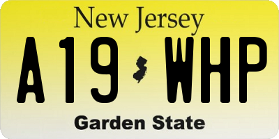NJ license plate A19WHP