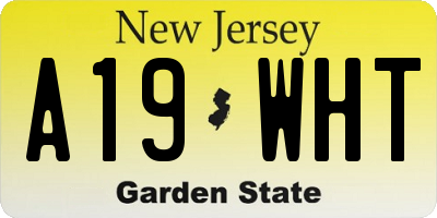 NJ license plate A19WHT