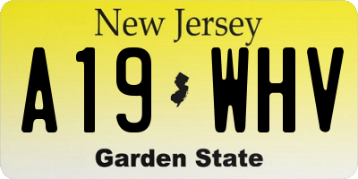 NJ license plate A19WHV
