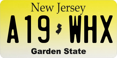 NJ license plate A19WHX