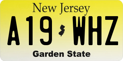 NJ license plate A19WHZ
