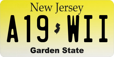 NJ license plate A19WII