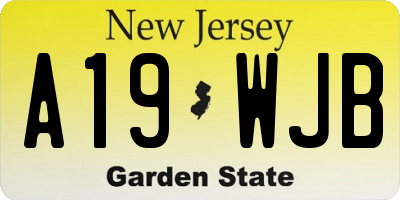 NJ license plate A19WJB