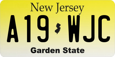 NJ license plate A19WJC