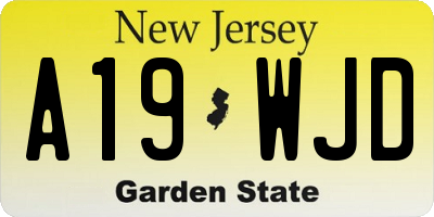 NJ license plate A19WJD