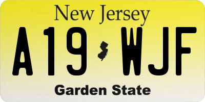 NJ license plate A19WJF