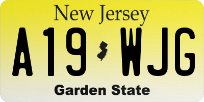 NJ license plate A19WJG