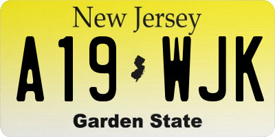 NJ license plate A19WJK