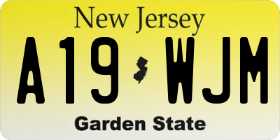 NJ license plate A19WJM