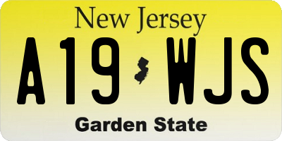 NJ license plate A19WJS