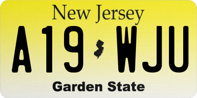 NJ license plate A19WJU