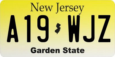 NJ license plate A19WJZ