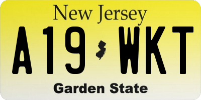 NJ license plate A19WKT