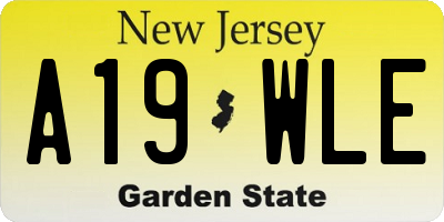 NJ license plate A19WLE
