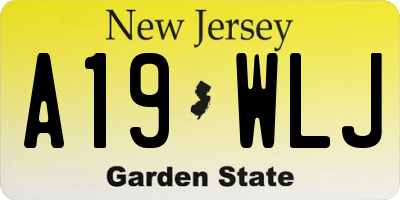 NJ license plate A19WLJ