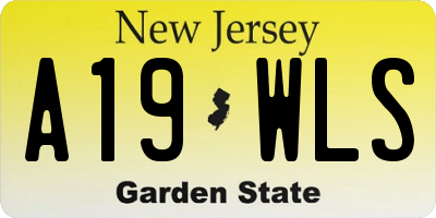 NJ license plate A19WLS
