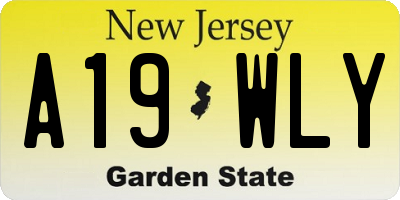 NJ license plate A19WLY