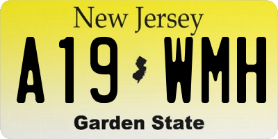 NJ license plate A19WMH